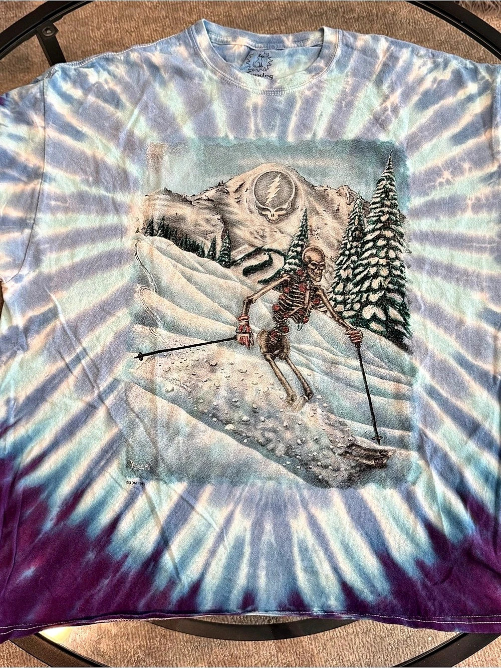 Bertha Goes Skiing! Sundog Grateful Dead Skiing Skeleton Graphic Tee 2XL
